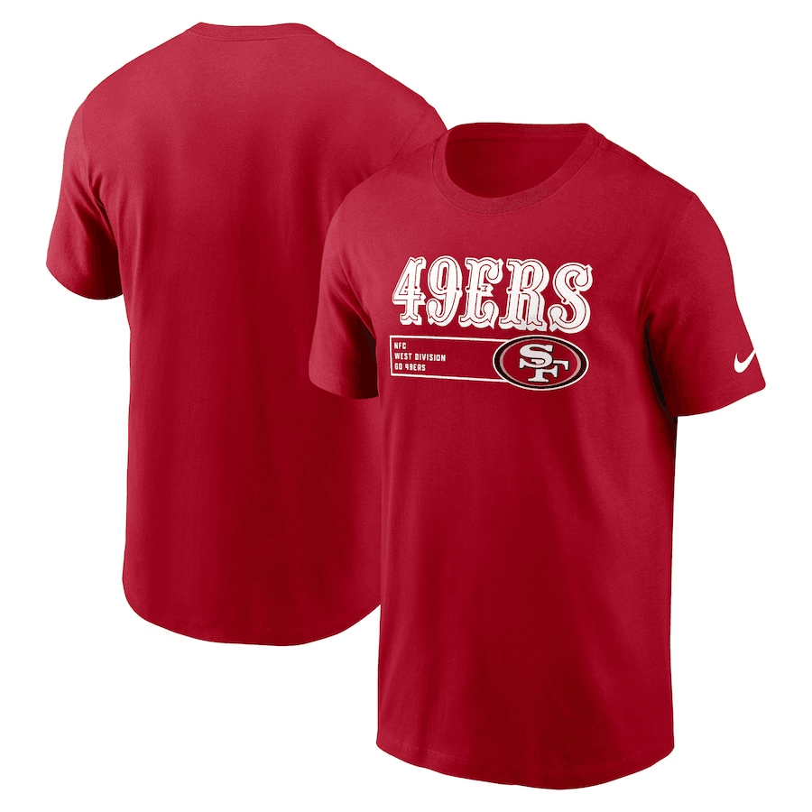 Men's San Francisco 49ers Scarlet Division Essential T-Shirt Men's San Francisco 49ers Scarlet Division Essential T-Shirt